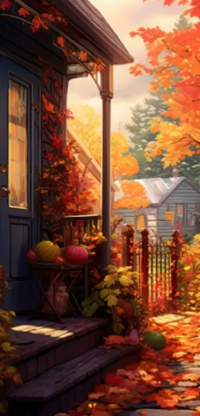 Mobile wallpaper featuring autumn leaves and cozy fall settings.