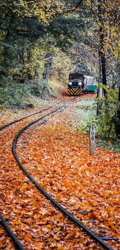 Autumn Train Track Wallpaper - free download