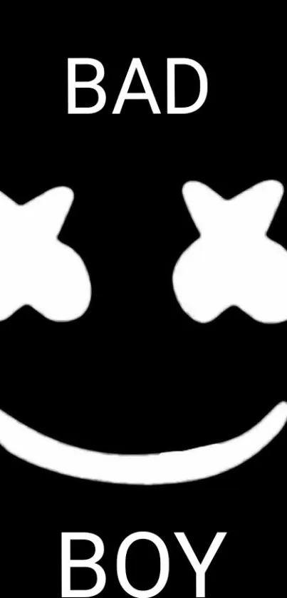 Black background with a playful, minimalist smiley face.