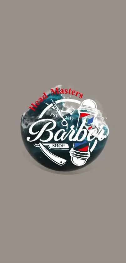 Vintage barber shop logo mobile wallpaper.