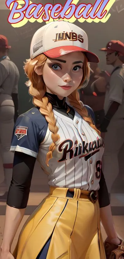 Anime baseball character in uniform wallpaper.