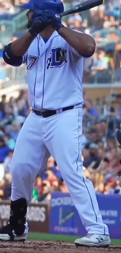 Baseball player ready to hit, vibrant sports scene.