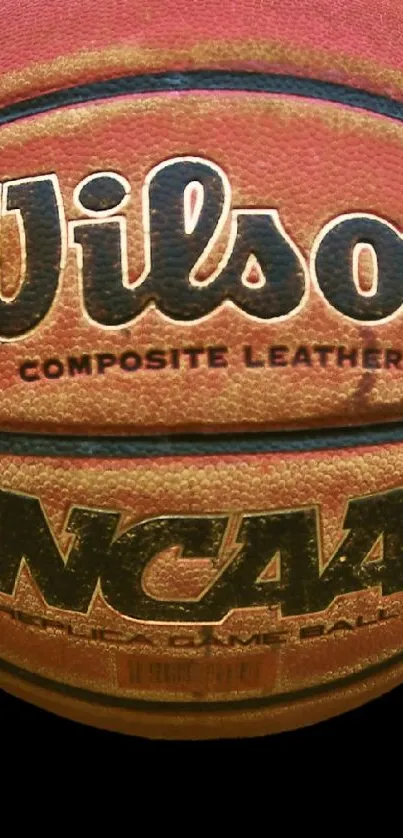 Wilson NCAA basketball leather close-up wallpaper.