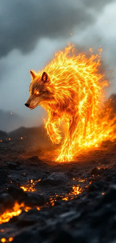 Bear In Flames Live Wallpaper