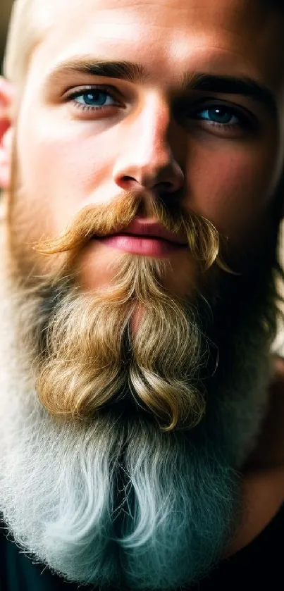 Stylish portrait of a bearded man with a modern and trendy look.