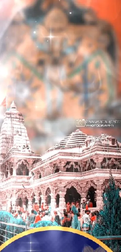 Beautifully designed temple wallpaper featuring rich architecture.