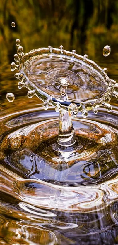 Artistic capture of a water droplet creating ripples.