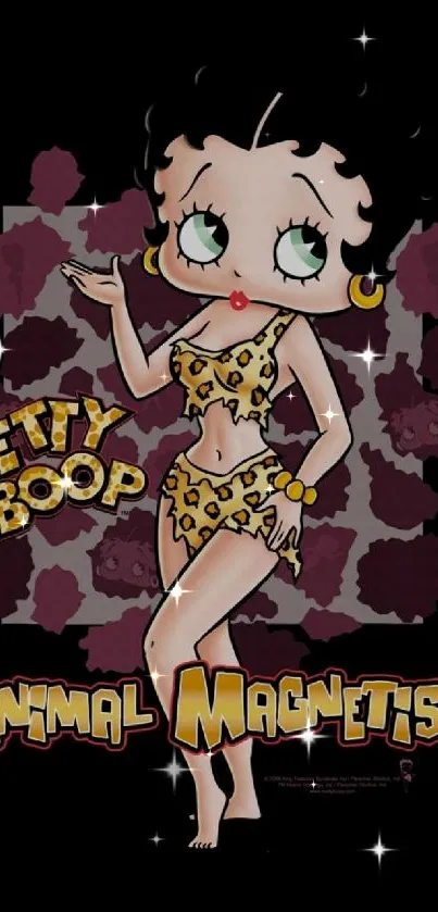 Betty Boop wallpaper with black background.