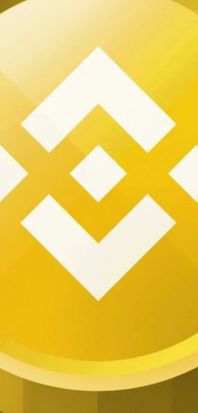 Yellow Binance logo on digital wallpaper