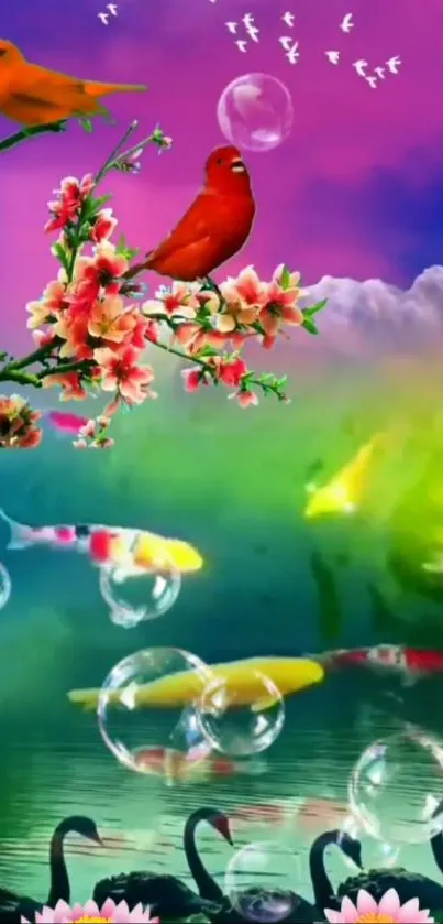 Bird Fish Animation Live Wallpaper