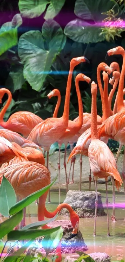 Bird Plant Greater Flamingo Live Wallpaper