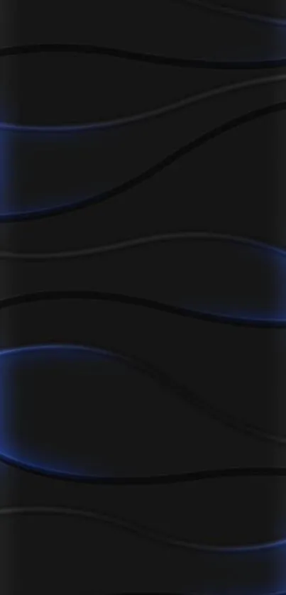 Sleek black wallpaper with blue glowing lines.