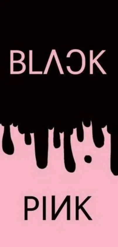 Black and pink dripping paint mobile wallpaper design.