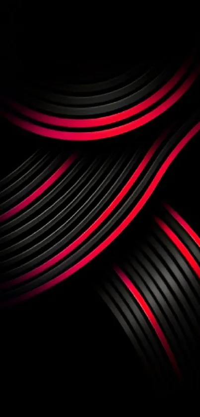 Black and red curved lines on a dark background wallpaper.