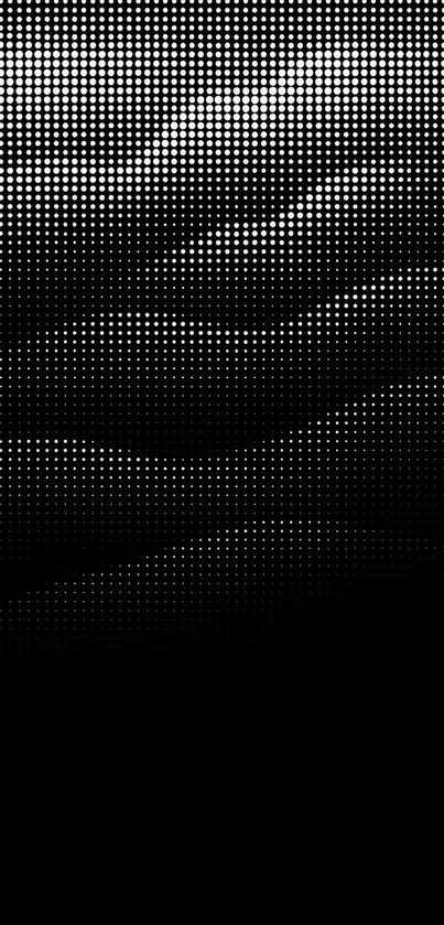 Black and white abstract dotted wallpaper.