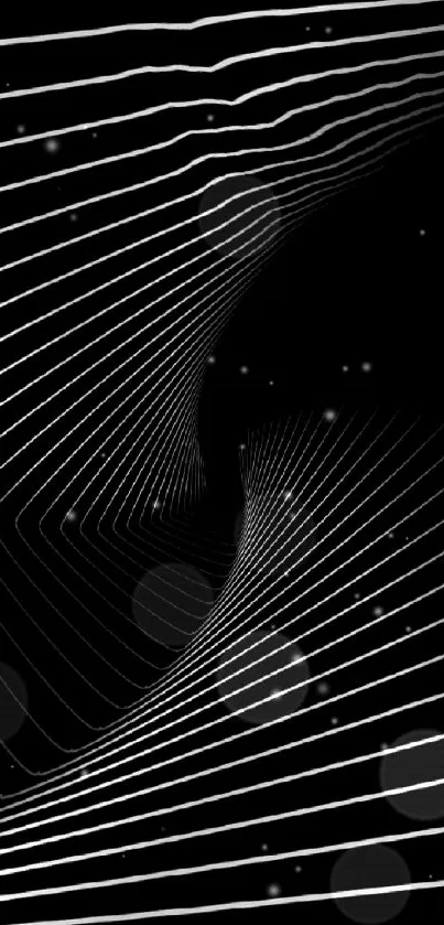 Abstract black and white lines creating a stylish and modern phone wallpaper.