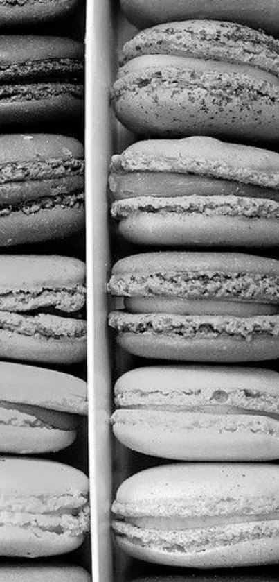 Black and white macaron mobile wallpaper.