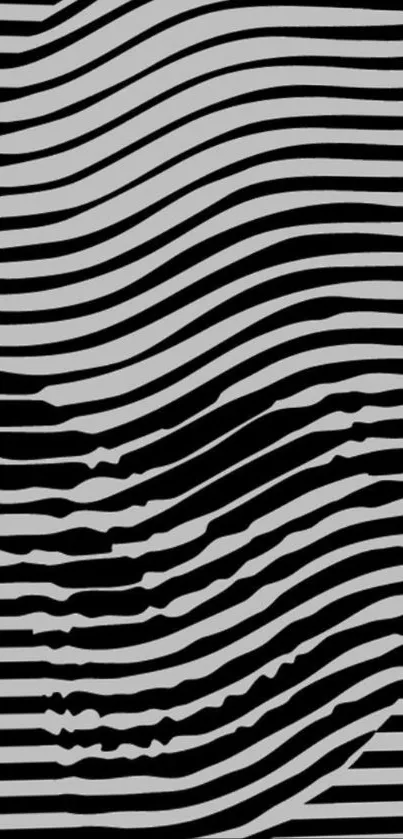 Black and white wavy line abstract wallpaper