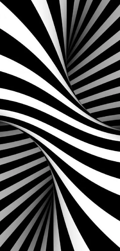 Abstract black and white spiral design wallpaper.