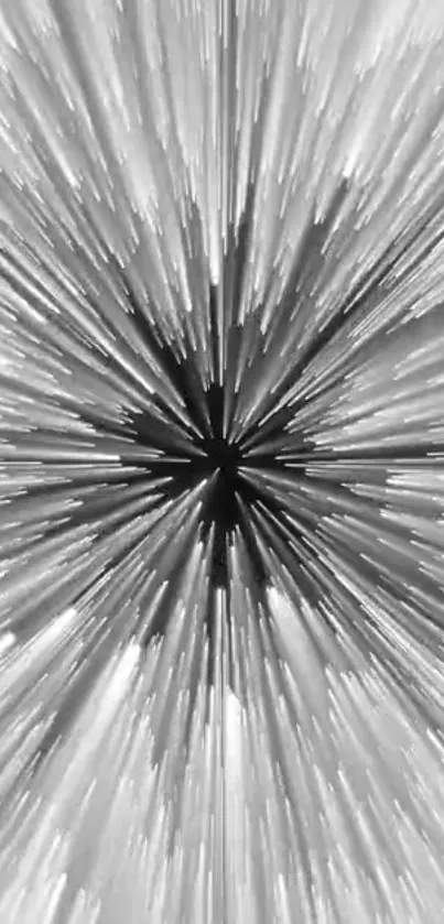 Black and white starburst design wallpaper with linear pattern.