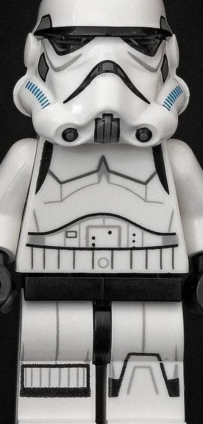 Black and white toy trooper illustration.