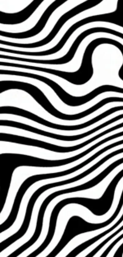 Black and white wave pattern mobile wallpaper.