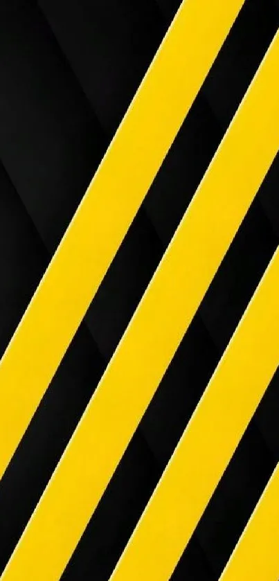 Black and yellow diagonal stripe wallpaper for mobile.