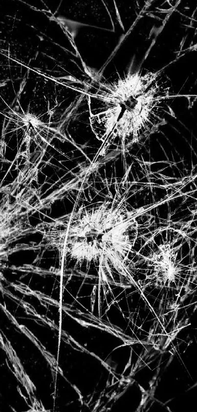 Black cracked glass mobile wallpaper.