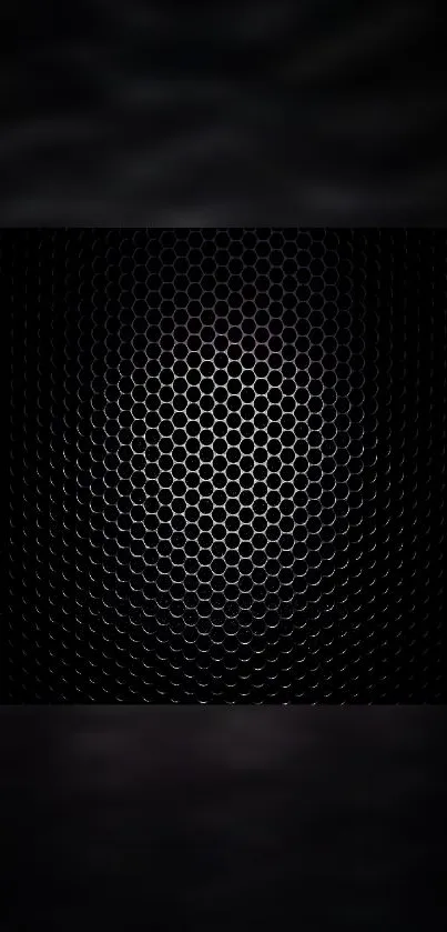 Black hexagonal pattern wallpaper with a sleek design.