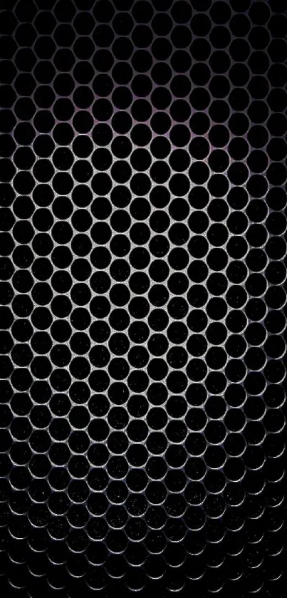 Black hexagonal pattern mobile phone wallpaper with a modern design.