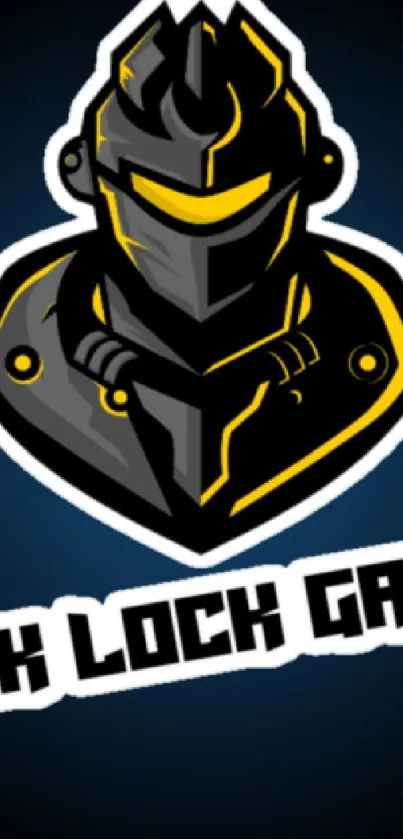 Black Lock Gaming wallpaper with an armored figure on a dark background.