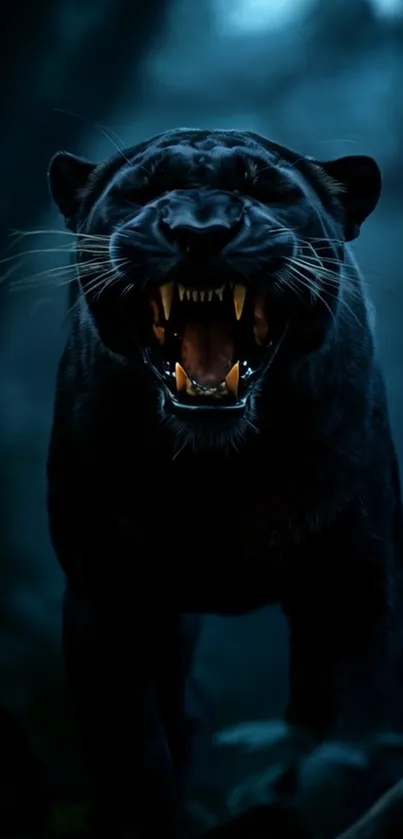 Black Panther With Yellow Teeth Live Wallpaper