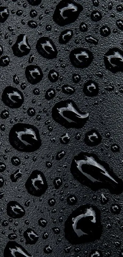 Black wallpaper with water droplets creating a textured effect.