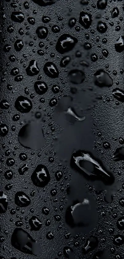 Black textured wallpaper with water drops.