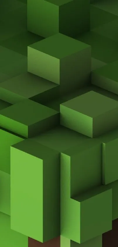 Blocky green abstract design mobile wallpaper.