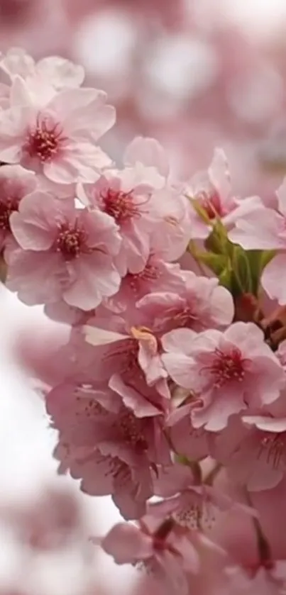 Pink cherry blossoms on a branch, epitomizing spring's beauty.