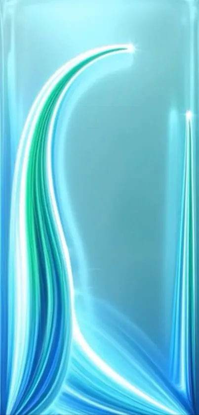 Vibrant blue abstract light waves wallpaper