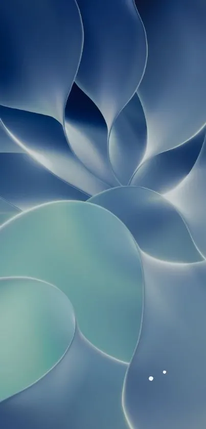 Abstract blue petal wallpaper with a calm and elegant design.