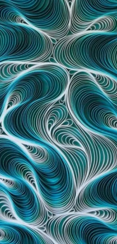 Blue abstract wallpaper with swirling patterns.