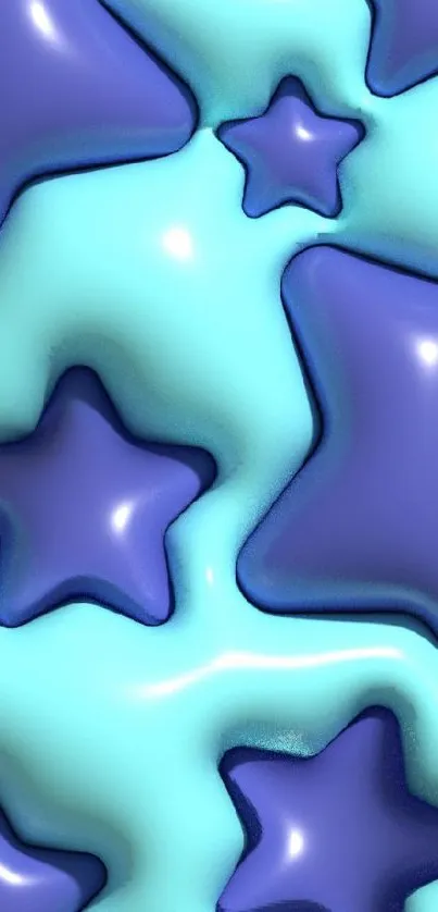 Blue and aqua star pattern wallpaper for mobile.