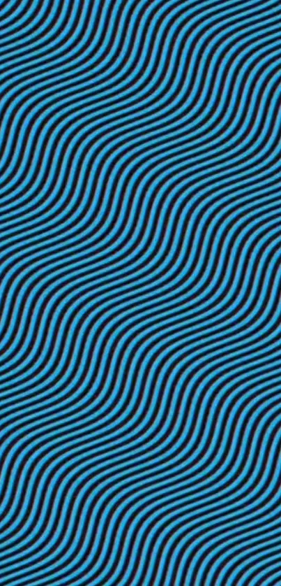 Blue and black optical illusion wallpaper with wave patterns.