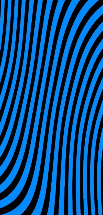 Blue and black wavy striped mobile wallpaper.