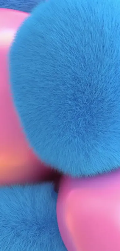 Blue and pink fuzzy abstract wallpaper for mobile devices.