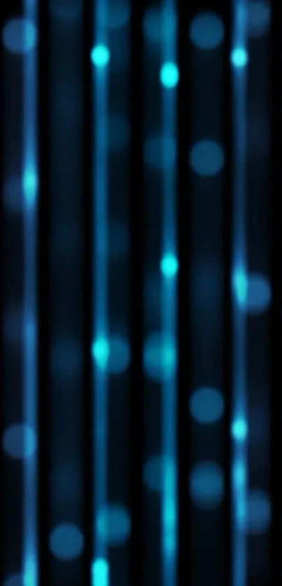 Blue bokeh light stripes creating a modern, aesthetic mobile wallpaper.