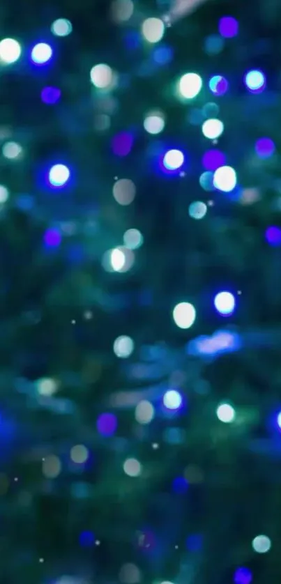 Blue bokeh wallpaper with glowing lights for mobile backgrounds.