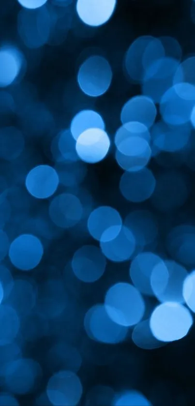 Blue bokeh pattern mobile wallpaper with blurred lights.