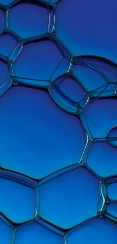 Abstract blue bubbles wallpaper with unique artistic design.