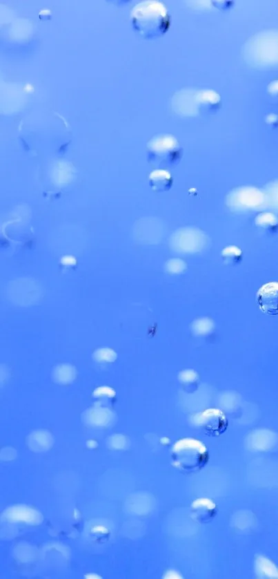 Vibrant blue abstract wallpaper with bubbles.