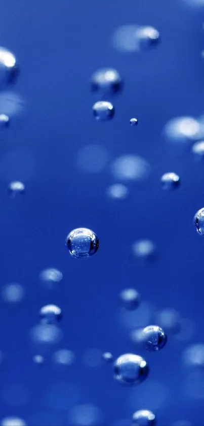 Floating bubbles against a deep blue background for mobile wallpaper.