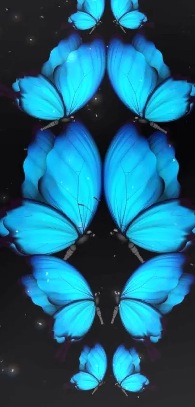 Elegant blue butterfly wallpaper for mobile devices.